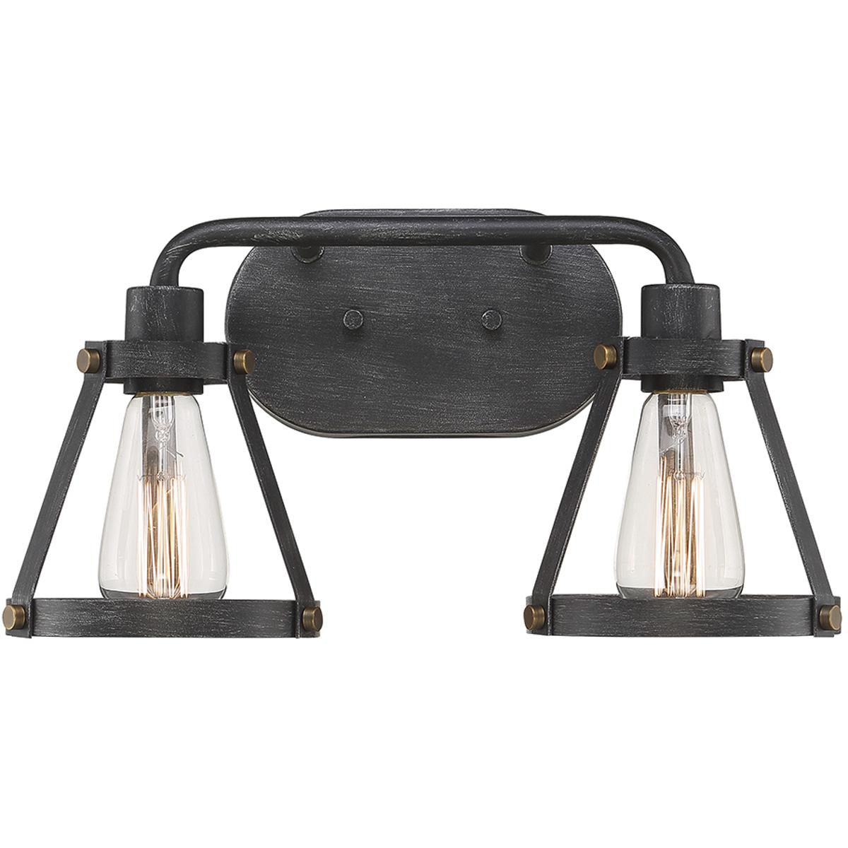 Designers Fountain D212M-2B-WP Wicker Park 2 Light 16.75 inch Weathered Pewter Bath Bar Wall Light