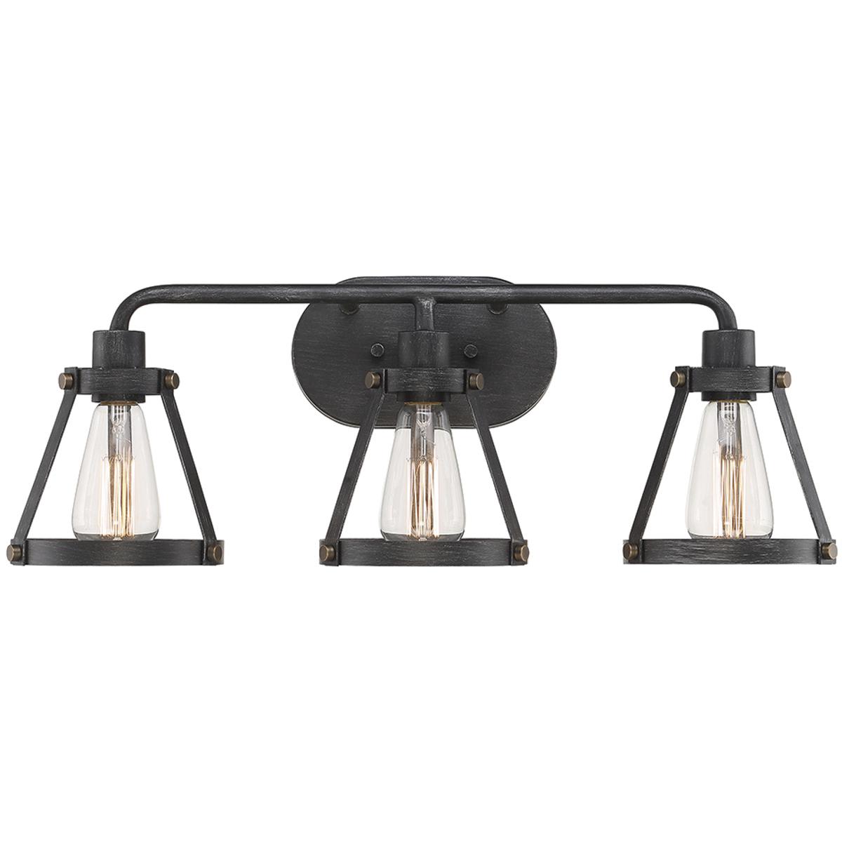 Designers Fountain D212M-3B-WP Wicker Park 3 Light 24.25 inch Weathered Pewter Bath Bar Wall Light