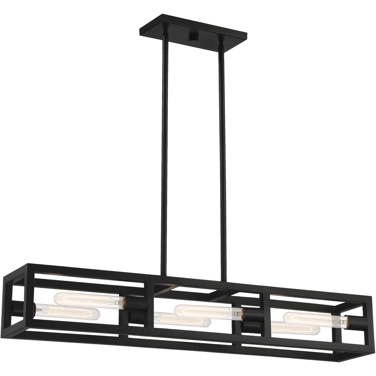 Designers Fountain D224M-IS-MB Urban Oasis 6 Light 38 inch Matte Black Island Light Ceiling Light