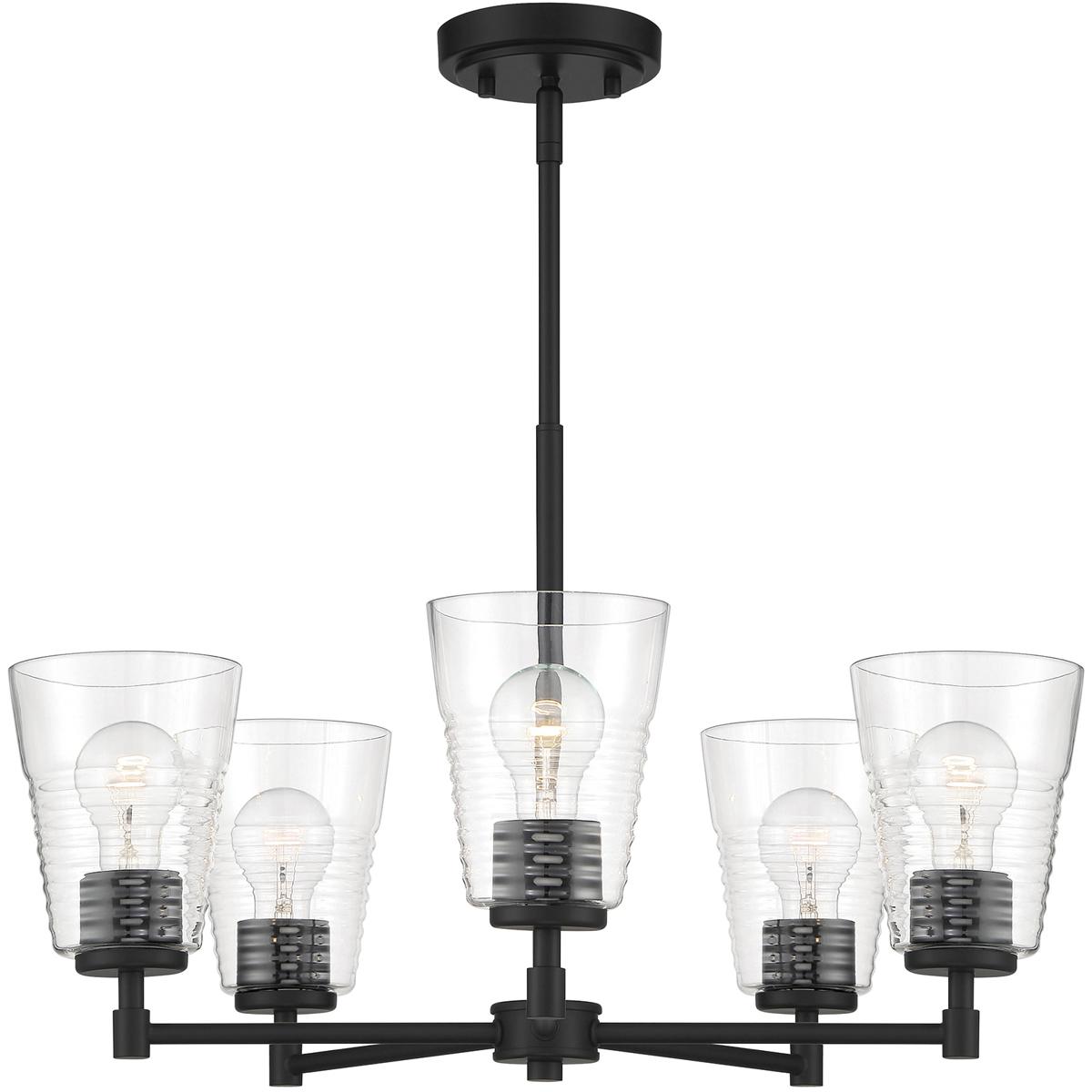 Designers Fountain D230M-5CH-MB Ingo 5 Light 24 inch Matte Black Chandelier Ceiling Light