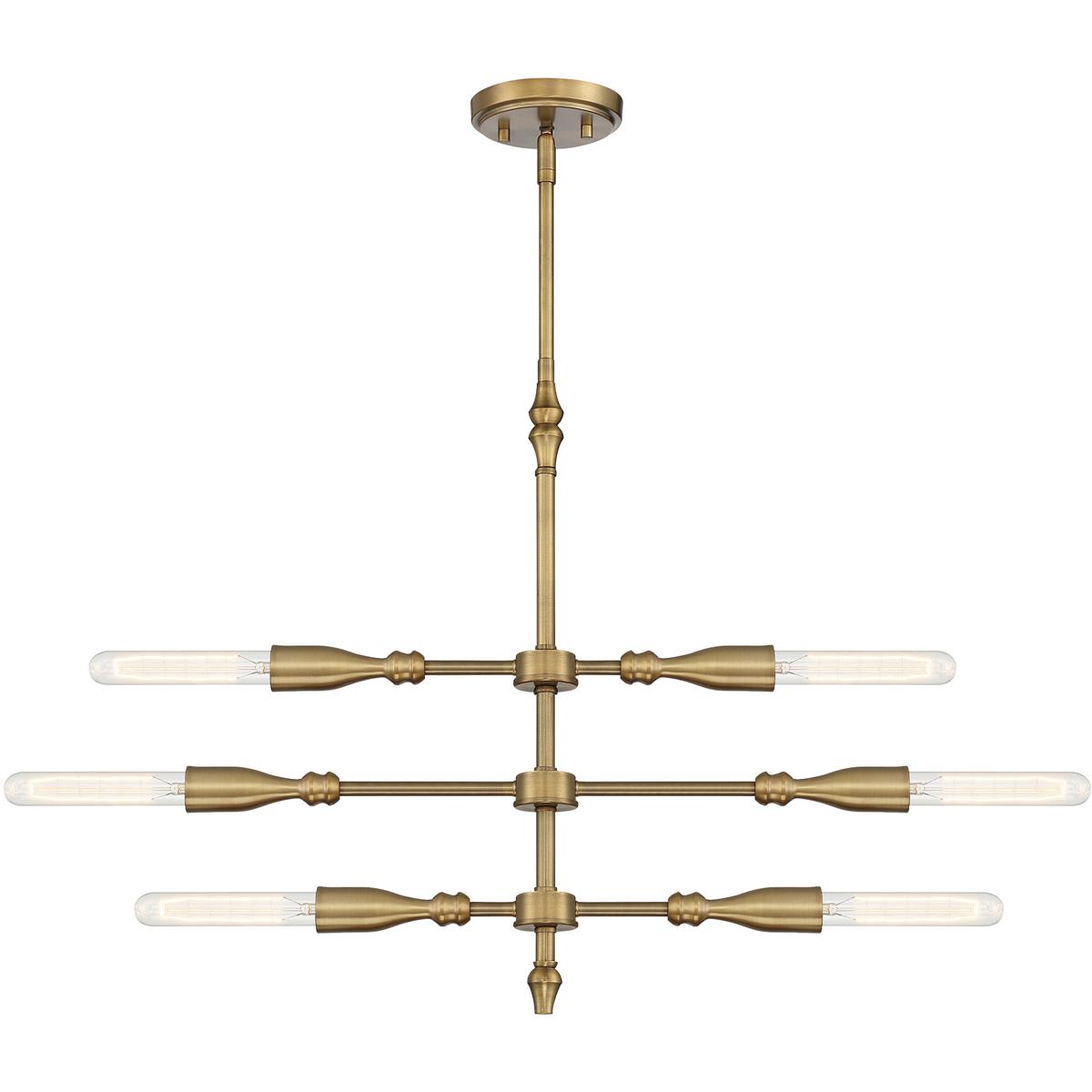 Designers Fountain D231M-IS-OSB Louise 6 Light 28.5 inch Old Satin Brass Island Light Ceiling Light