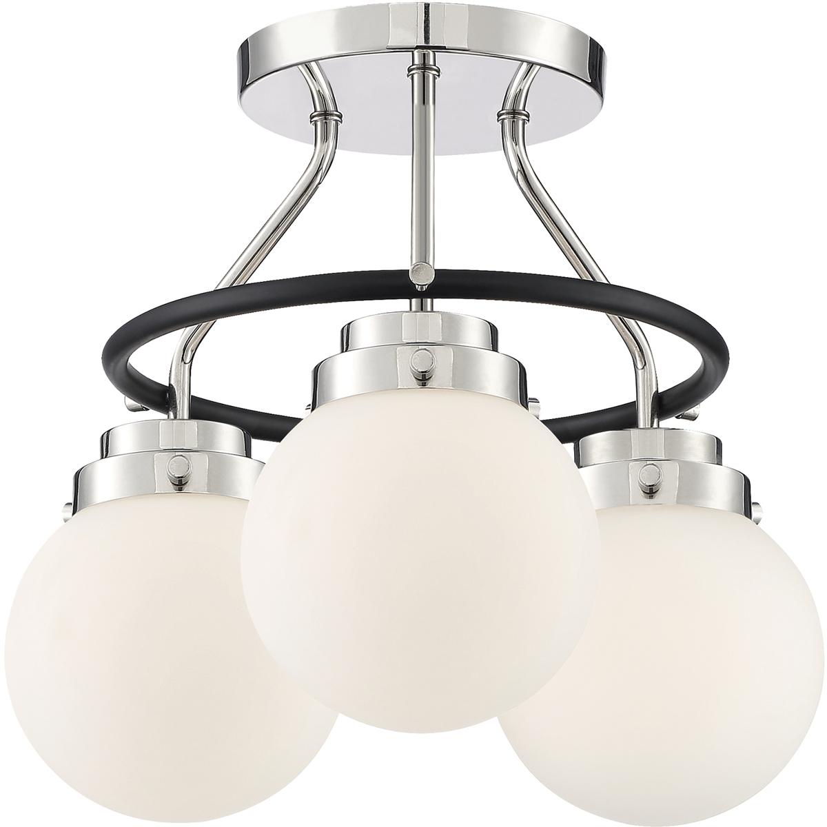 Designers Fountain D232M-SF-PN Elle 3 Light 14 inch Polished Nickel Semi-Flush Ceiling Light