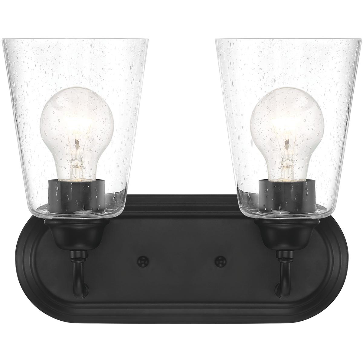 Designers Fountain D241M-2B-MB Zane 2 Light 12.5 inch Matte Black Vanity Light Wall Light