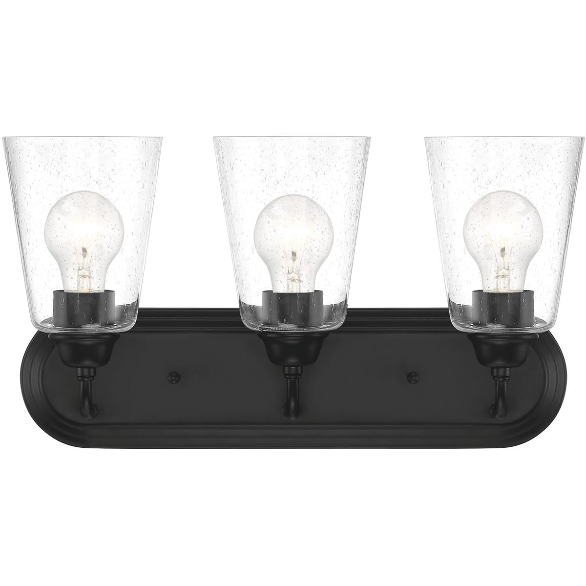 Designers Fountain D241M-3B-MB Zane 3 Light 19 inch Matte Black Vanity Light Wall Light