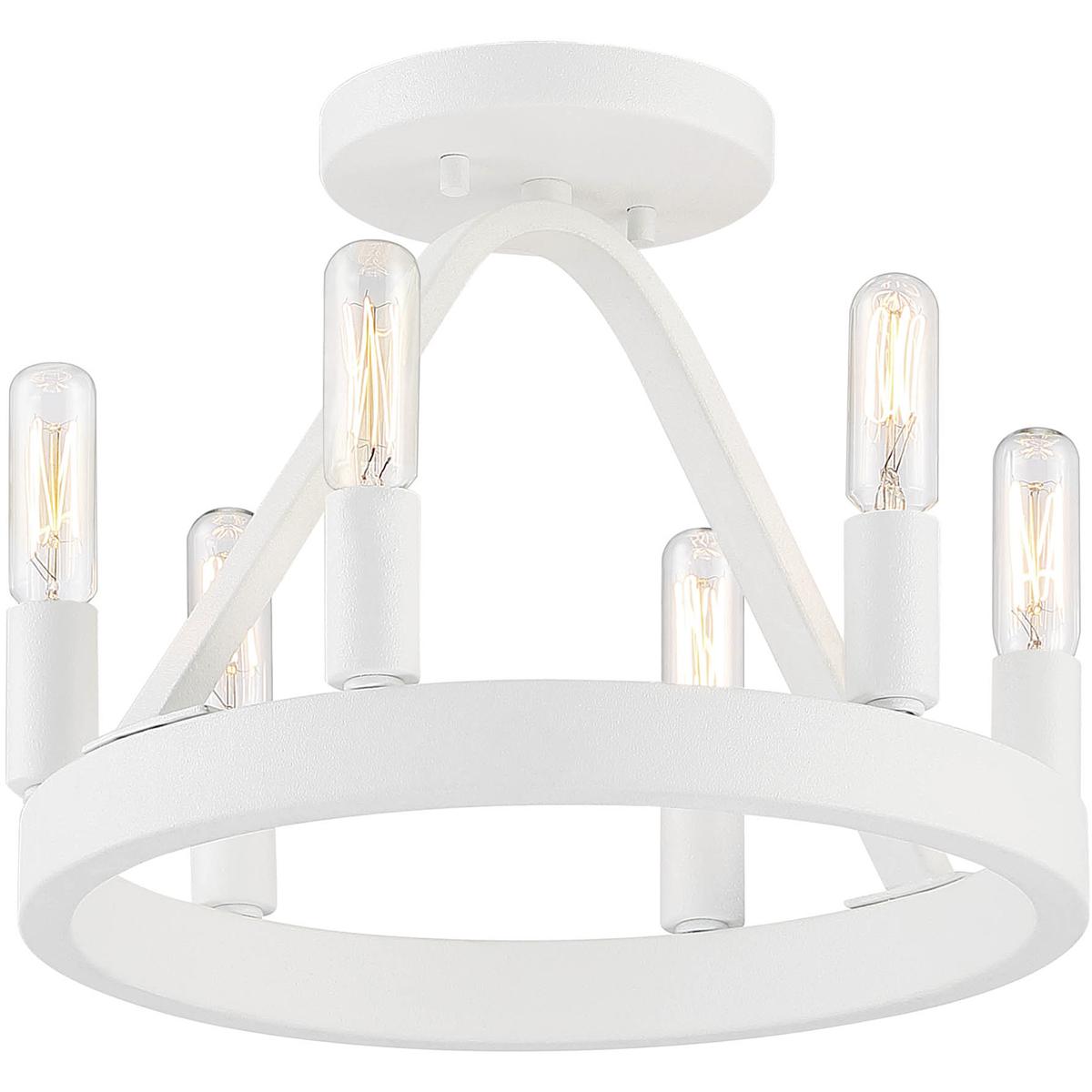 Designers Fountain D254C-SF-MW Carousel 6 Light 12 inch Matte White Semi-Flush Ceiling Light