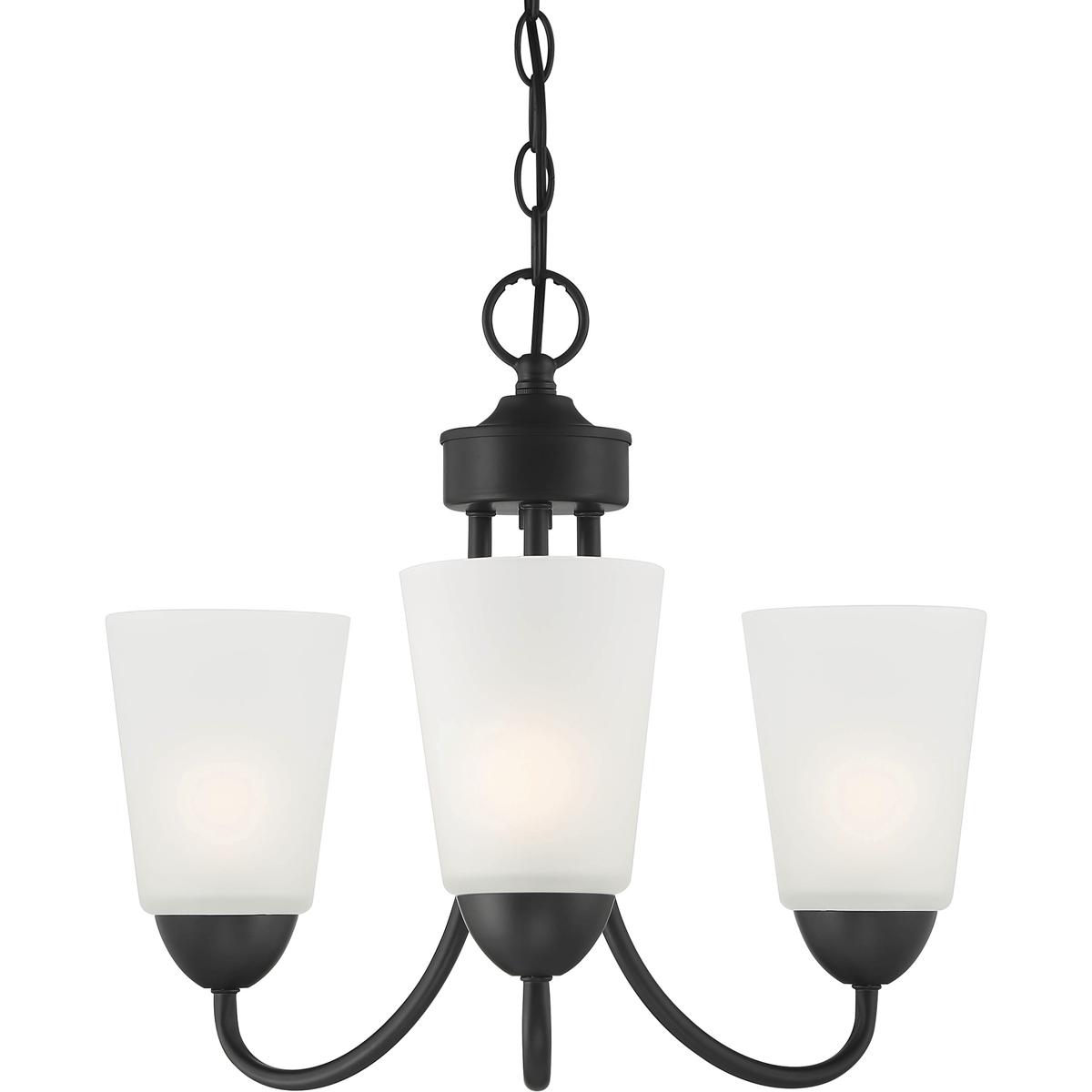 Designers Fountain D267M-3CH-MB Malone 3 Light 18 inch Matte Black Chandelier Ceiling Light