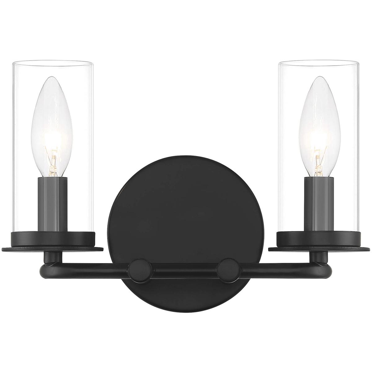 Designers Fountain D268C-2B-MB Hudson Heights 2 Light 11 inch Matte Black Vanity Light Wall Light