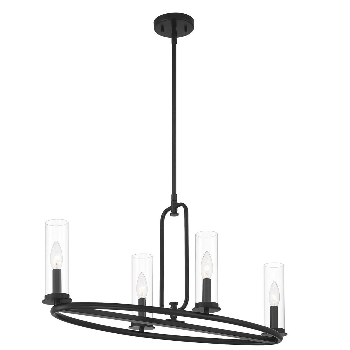 Designers Fountain D268C-IS-MB Hudson Heights 4 Light 32 inch Matte Black Island Light Ceiling Light