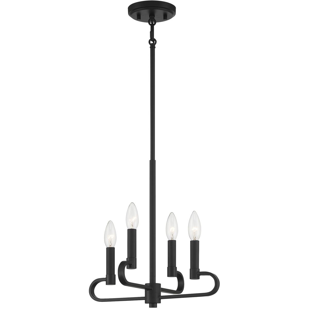 Designers Fountain D269C-4CH-MB Summit 4 Light 14 inch Matte Black Chandelier Convertible Ceiling Light