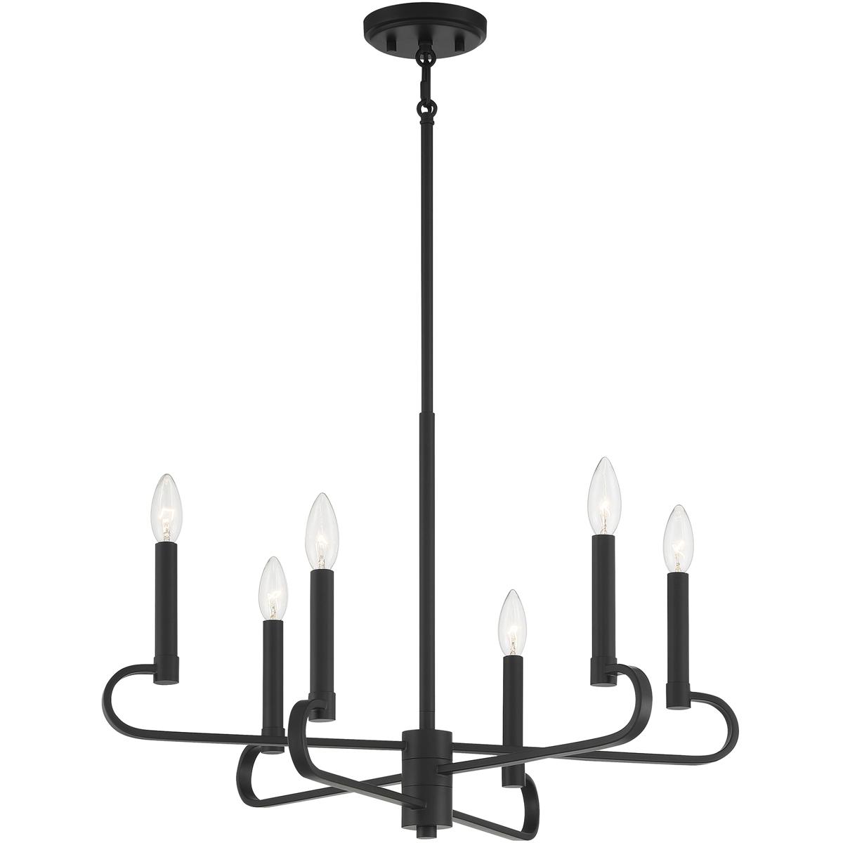 Designers Fountain D269C-6CH-MB Summit 6 Light 25.5 inch Matte Black Chandelier Ceiling Light