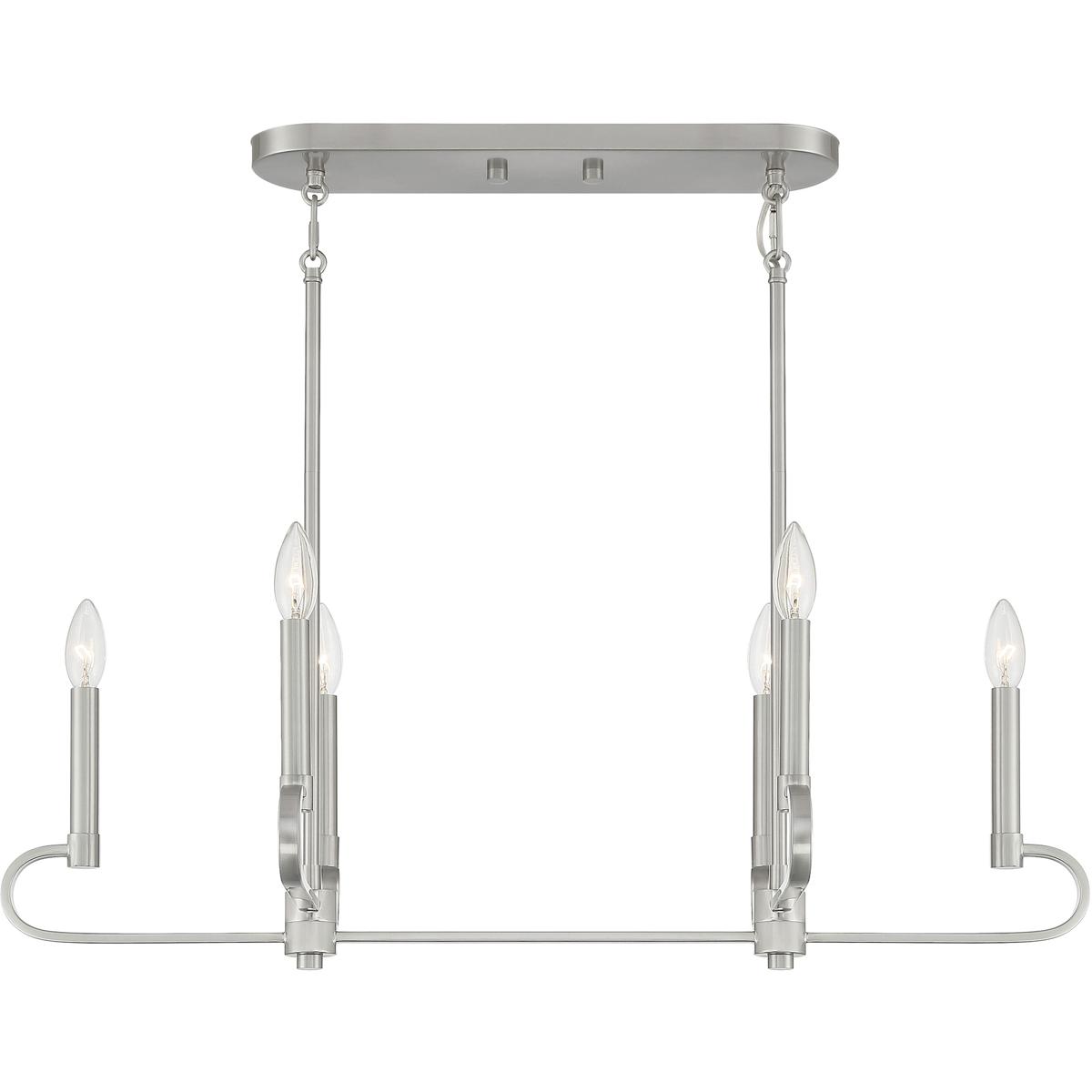 Designers Fountain D269C-IS-BN Summit 6 Light 32 inch Brushed Nickel Island Light Ceiling Light