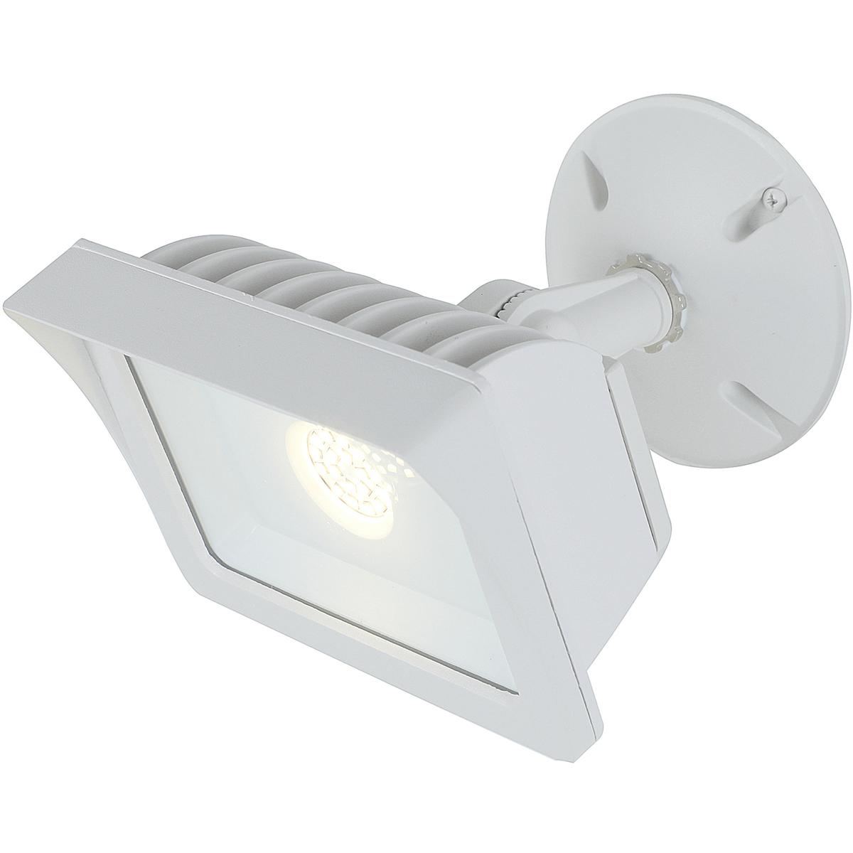 White Integrated LED Outdoor Line Voltage Security Flood Light with Clear Glass