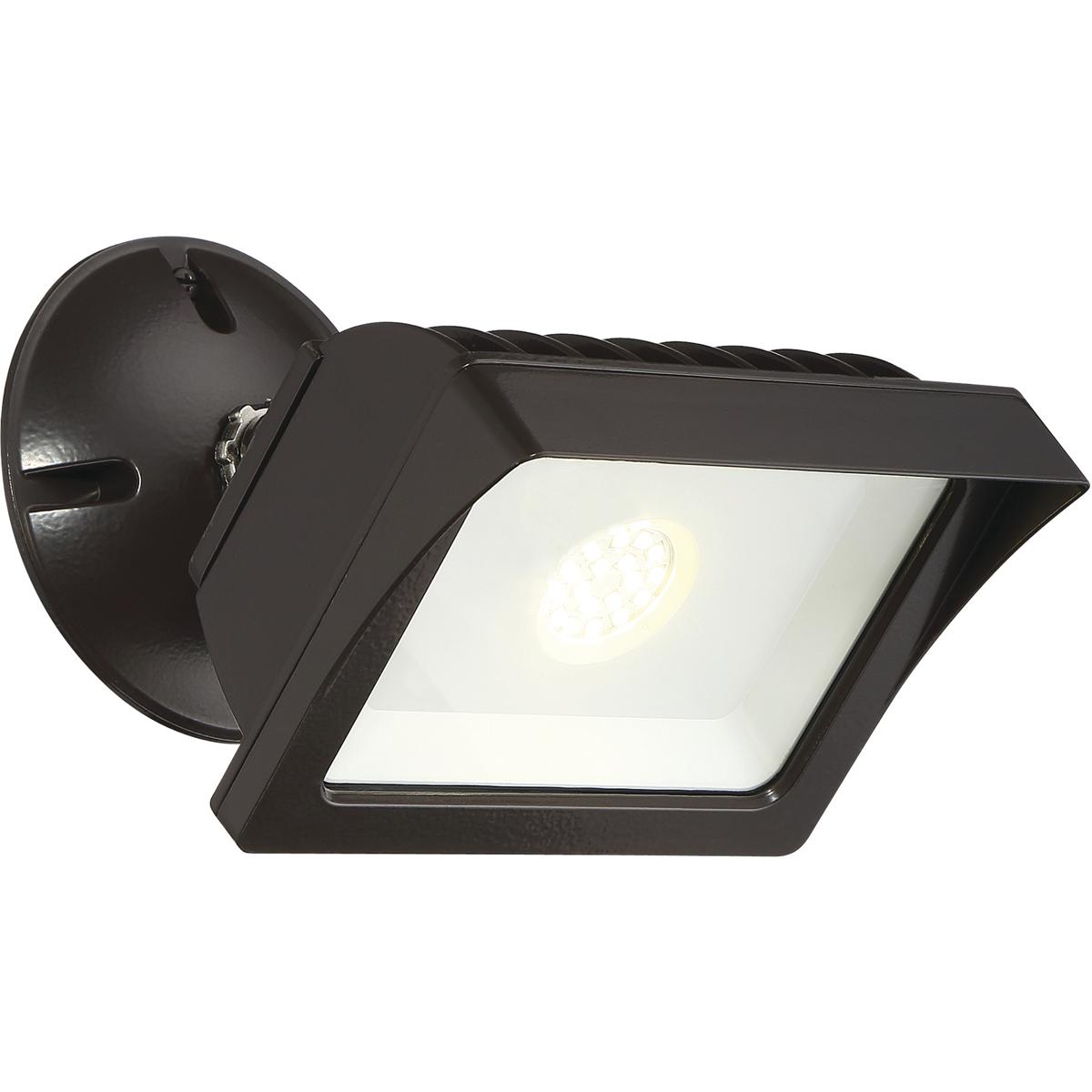 Bronze Integrated LED Outdoor Line Voltage Security Flood Light with Clear Glass
