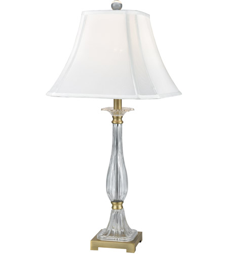 Antique Brass Table Lamp Portable Light, Cut Crystal And Brass Table Lamps