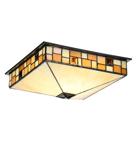 Dale Tiffany Sth15085led Sundance Led 13 Inch Tiffany Bronze Flush Mount Ceiling Light