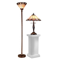 Dale Tiffany Tc15045 Peacock 21 Inch 100 Watt Dark Antique Bronze