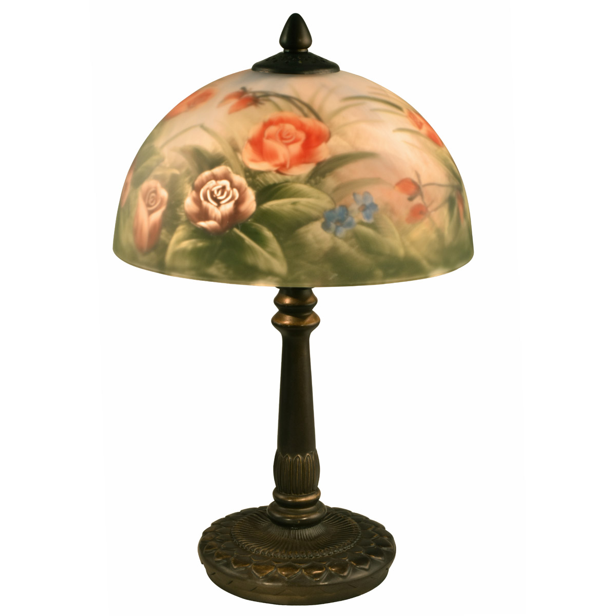 Dale Tiffany 10057/610 Evelyn 16 inch 60.00 watt Antique Bronze Table Lamp Portable Light in Hand Painted Glass, 2
