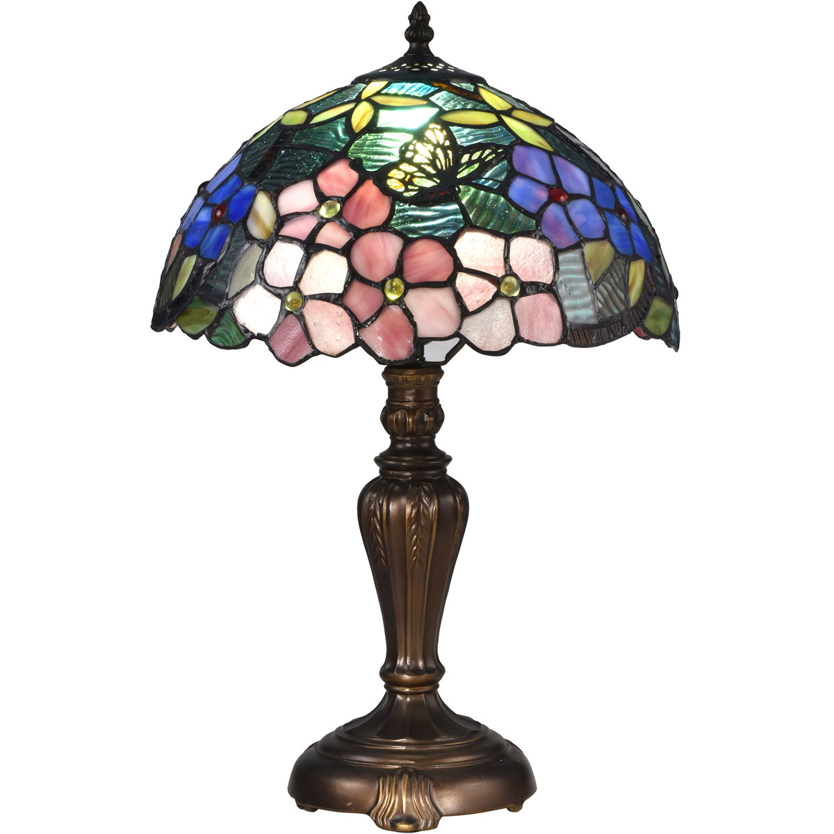 Dale Tiffany STT16081 Fox Peony Table Lamp Antique Bronze | eBay