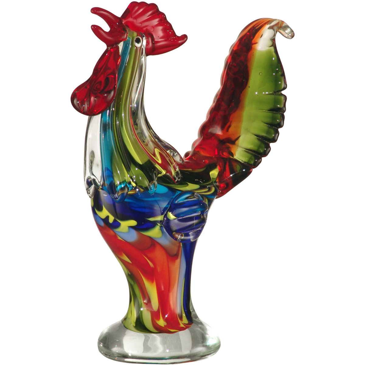 Dale Tiffany Rooster Art Glass Sculpture, One Size, Multiple Colors