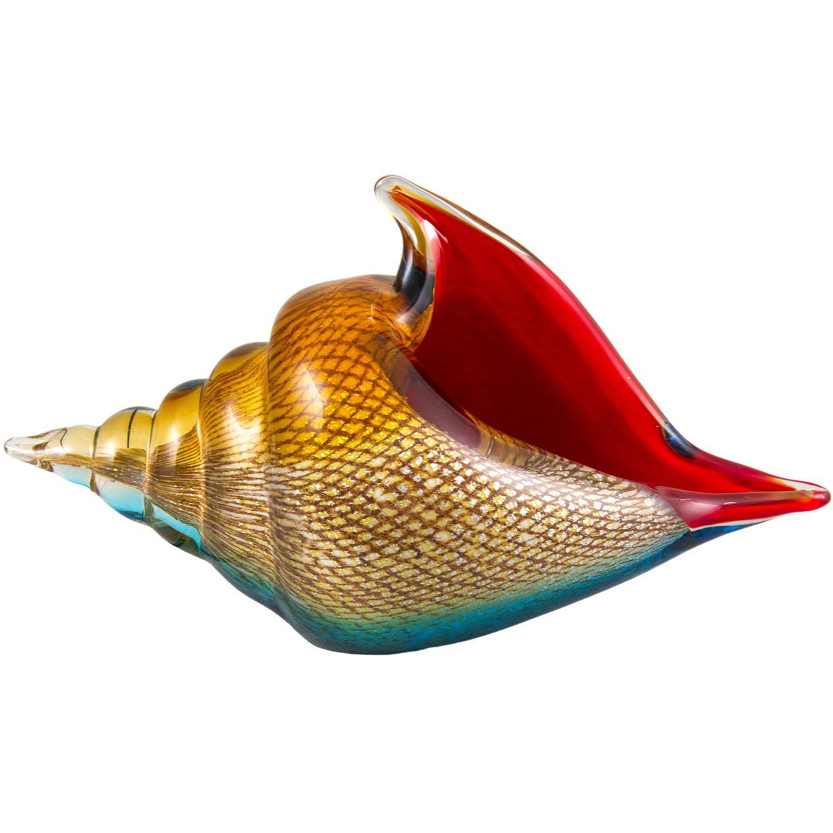 Tiffany Style Lighting Oceanside Seashell Handcrafted Art Glass Figurine