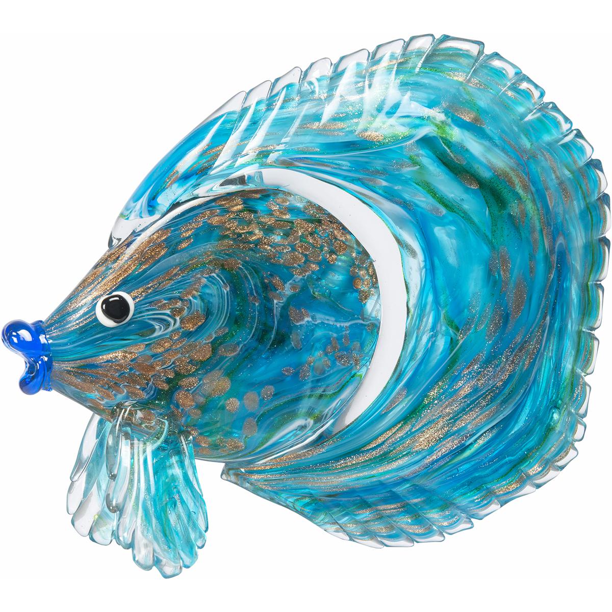 Dale Tiffany Railay Art Glass Fish Figurine, One Size, Blue