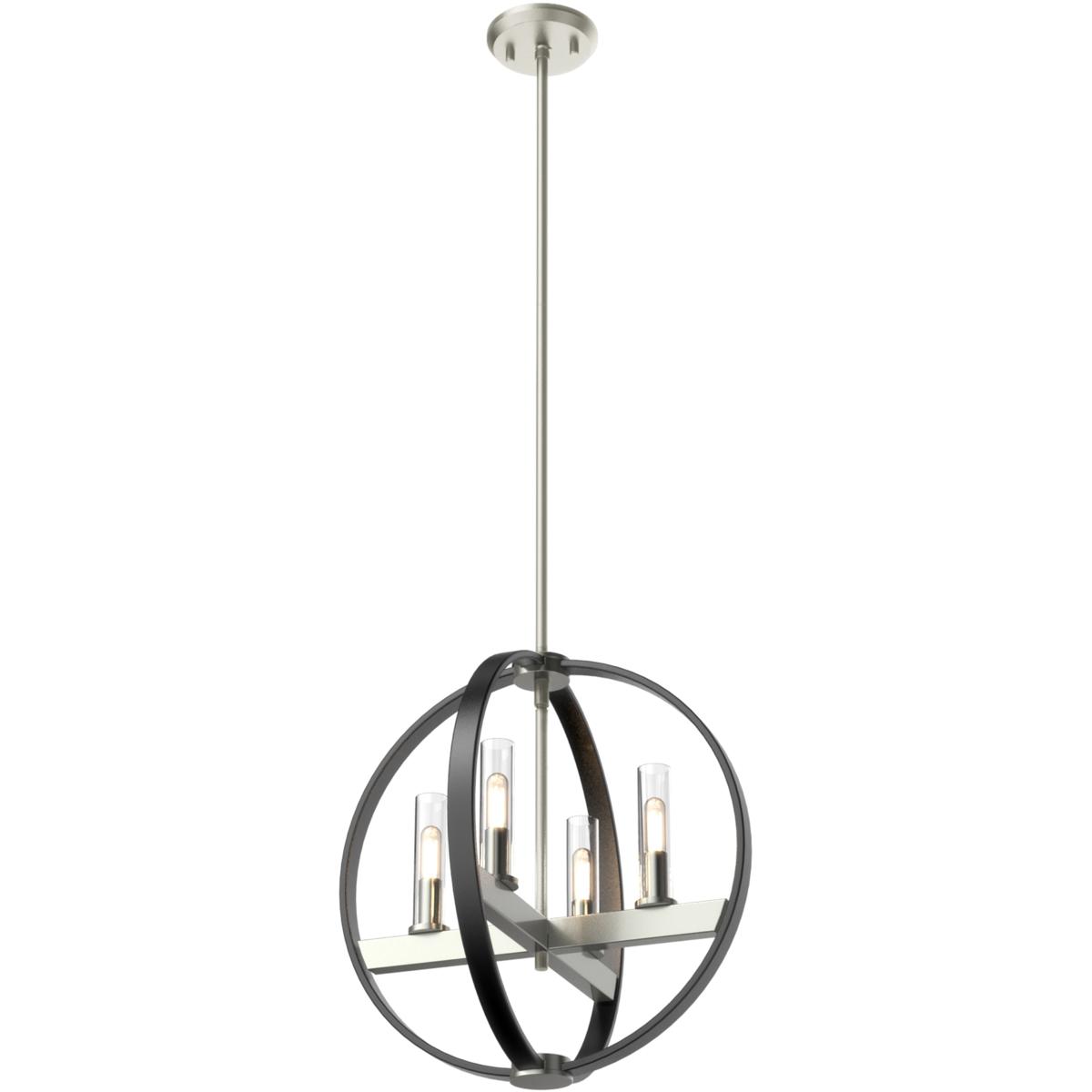 DVI DVP28848SN/GR-CL Mont Royal 4 Light 16 inch Satin Nickel and Graphite Pendant Ceiling Light