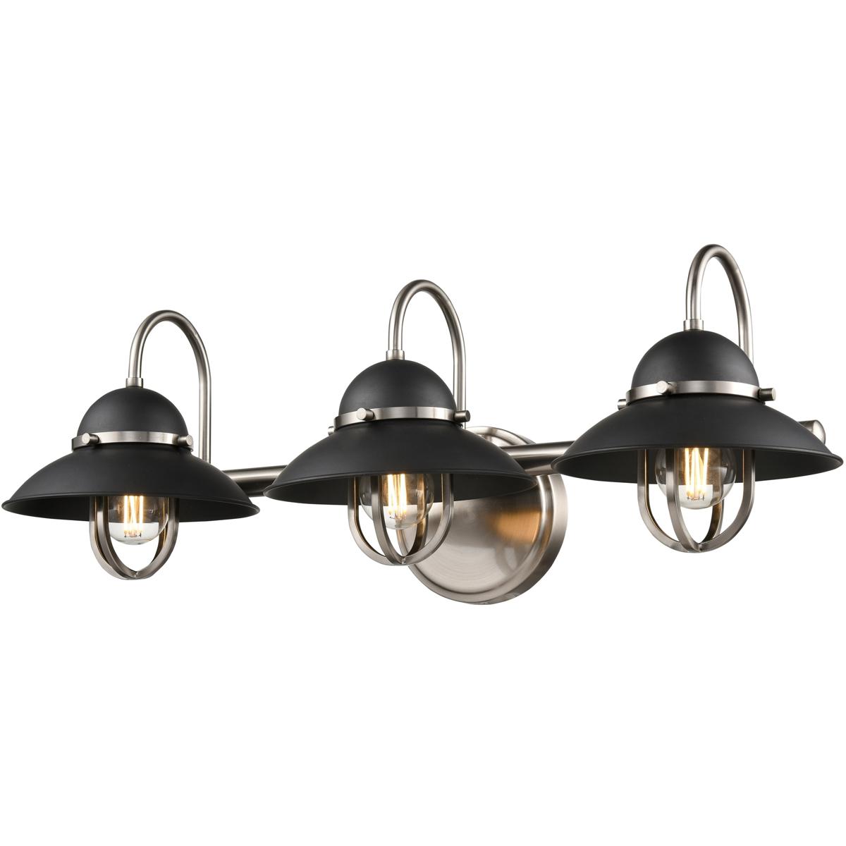 DVI DVP31043GR+SN Peggy's Cove 3 Light 24 inch Graphite and Satin Nickel Bath Vanity Wall Light