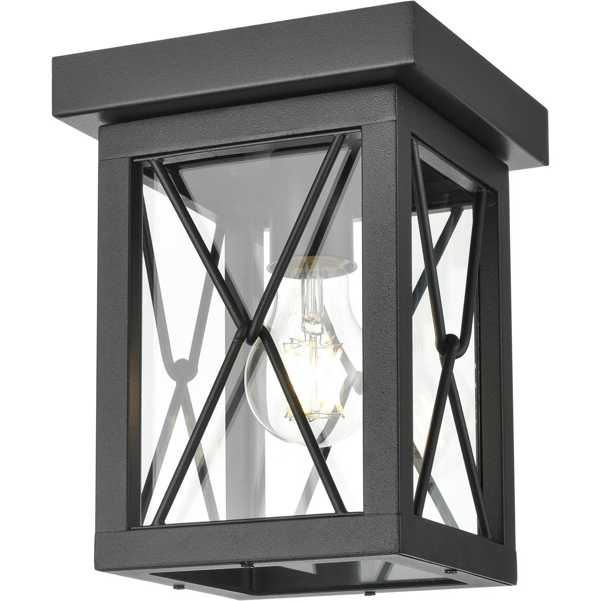 DVI DVP43374BK-CL County Fair 1 Light 6.75 inch Black Outdoor Flush Mount