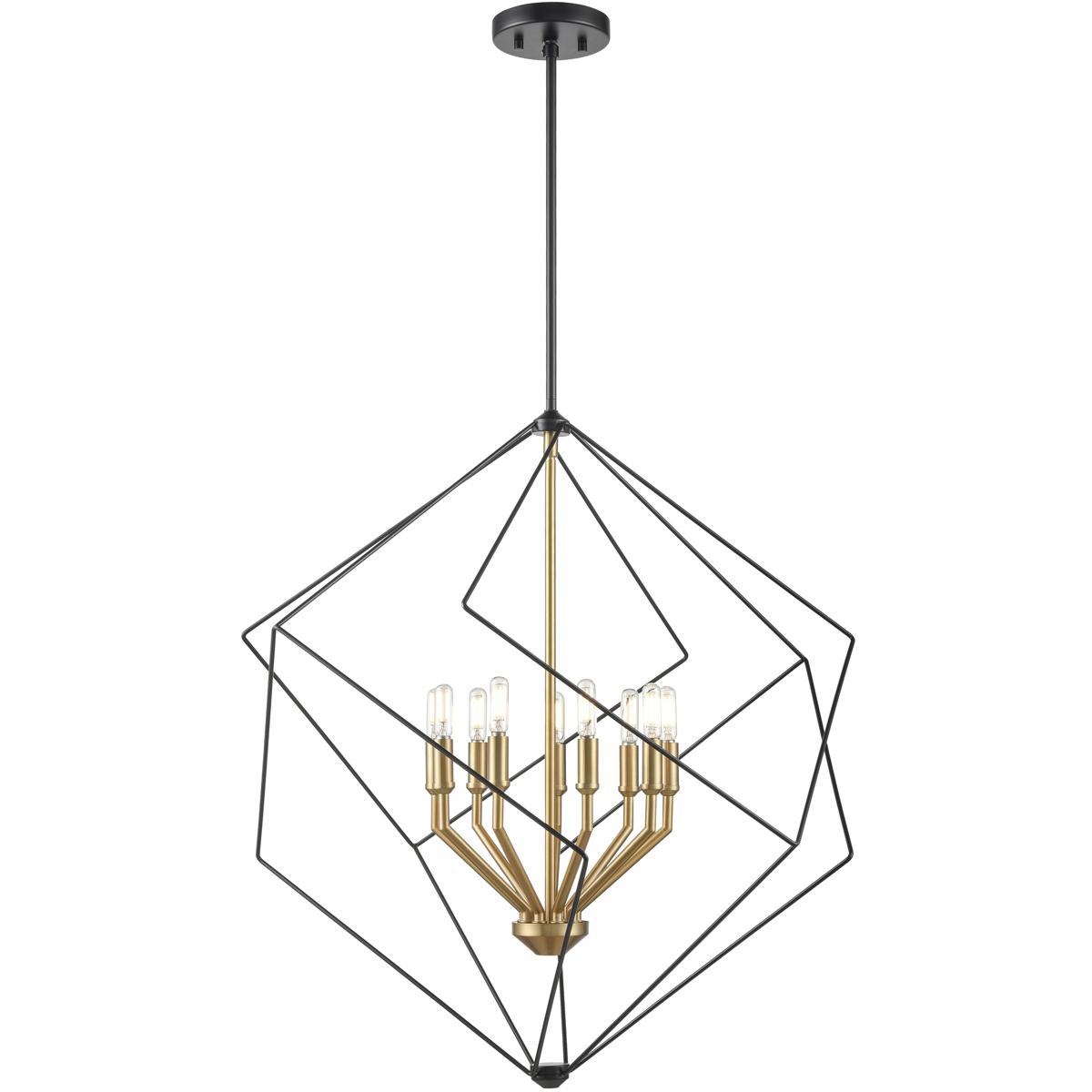 DVI DVP44948BR+EB Ashoona 9 Light 27.75 inch Brass And Ebony Foyer Pendant Ceiling Light