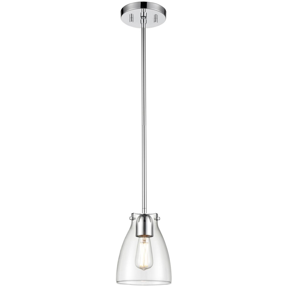 DVI DVP47021CH-CL Emma 1 Light 6.5 inch Chrome Pendant Ceiling Light in Clear Glass