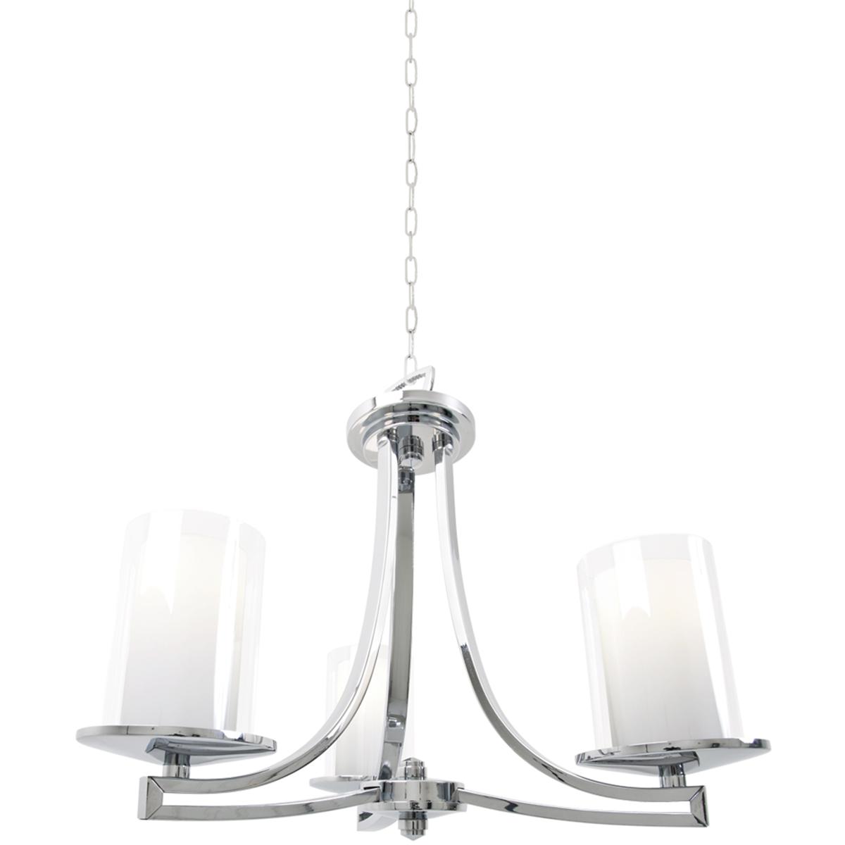 DVI DVP9023CH-OP Essex 3 Light 20 inch Chrome Semi-flush Mount Ceiling Light in Half Opal Glass