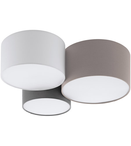 Pastore 1 3 Light 22 Inch Taupe And White And Grey Flush Mount Ceiling Light