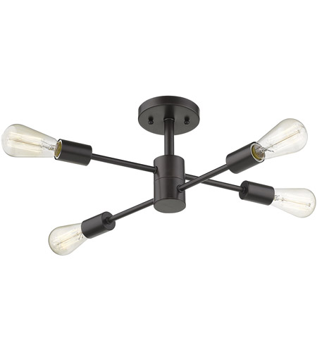 Sonora 4 Light 18 Inch Bronze Semi Flush Mount Ceiling Light