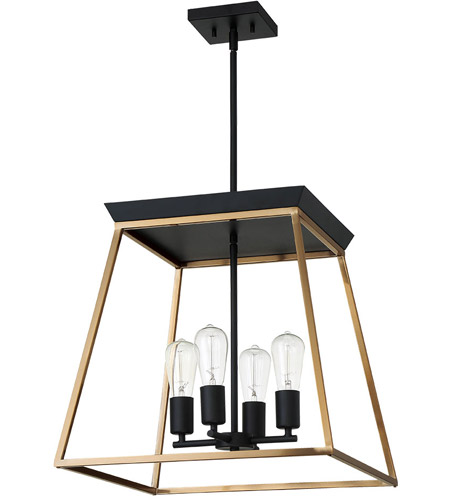 Eglo 204595a Paulino 4 Light 18 Inch Brushed Gold And Matte Black Pendant Ceiling Light