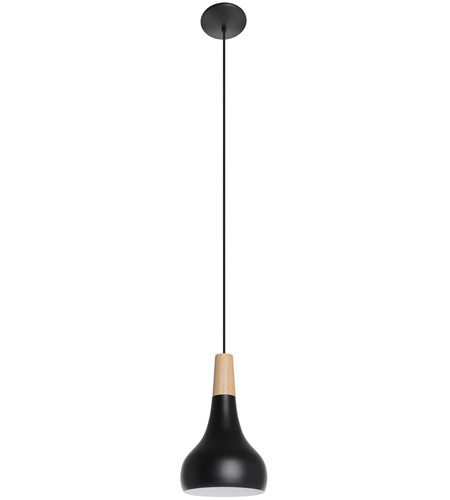 Eglo 205154A Sabinar 1 Light 7 inch Structured Black and Shiny White Pendant Ceiling Light