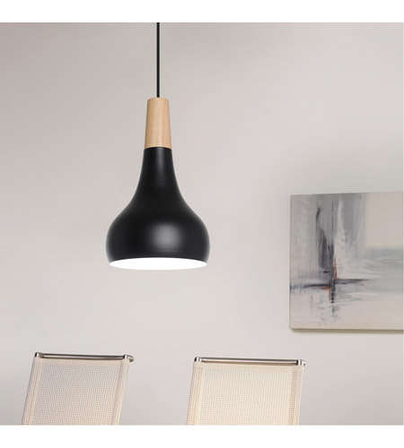 Eglo 205154A Sabinar 1 Light 7 inch Structured Black and Shiny White Pendant Ceiling Light 205154A_App.jpg