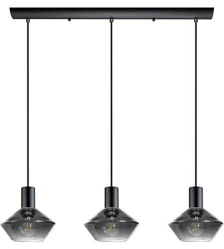 Eglo 97424a Ponzano 3 Light 28 Inch Black Chrome Linear Pendant