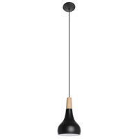 Eglo 205154A Sabinar 1 Light 7 inch Structured Black and Shiny White Pendant Ceiling Light thumb