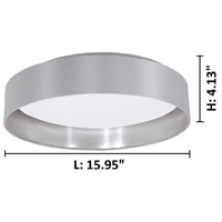 Eglo 31623A Maserlo LED 16 inch Grey and Silver Flush Mount Ceiling Light alternative photo thumbnail