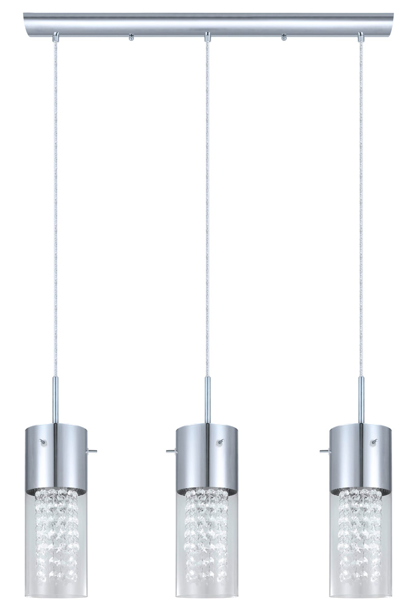 Eglo 200123A Diamond 3 Light 28 inch Chrome Linear Pendant Ceiling Light