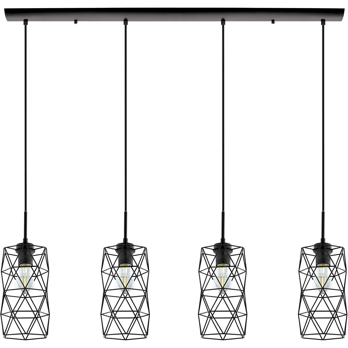 Eglo 202359A Estevau 2 4 Light 41.14 inch Matte Black Linear Pendant Ceiling Light