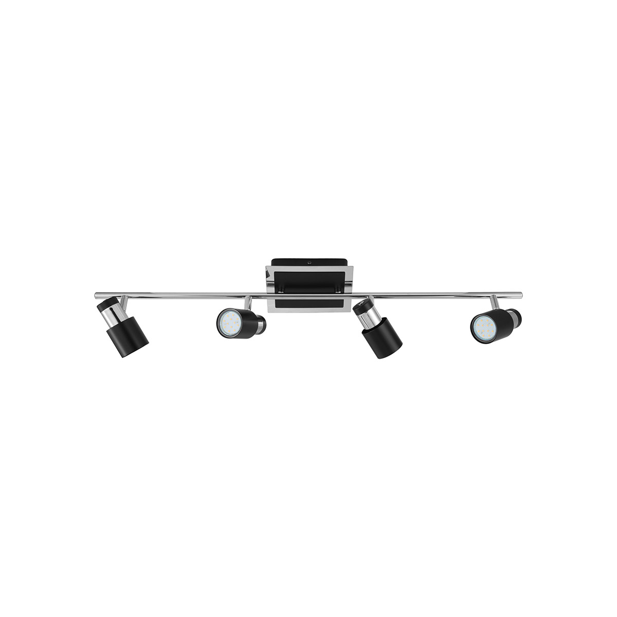 Eglo 204196A Davida-2 4 Light 120 Matte Black and Chrome Track Light Ceiling Light