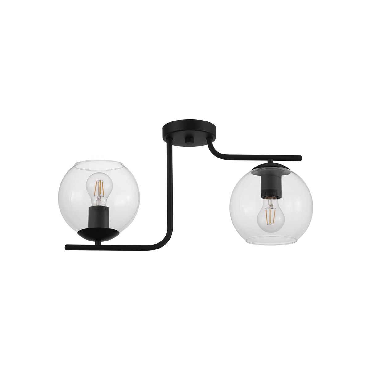 Eglo 204338A Marojales 2 Light 21.93 inch Black Semi Flush Ceiling Light