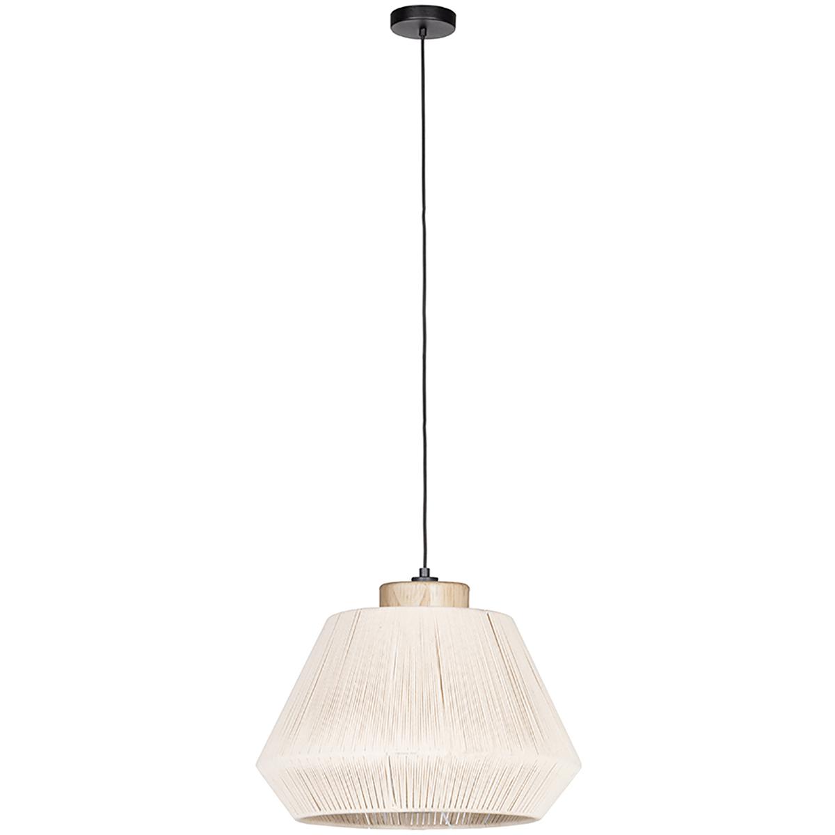 Eglo 205763A Lanier 1 Light 19 inch Black and Natural Pendant Ceiling Light