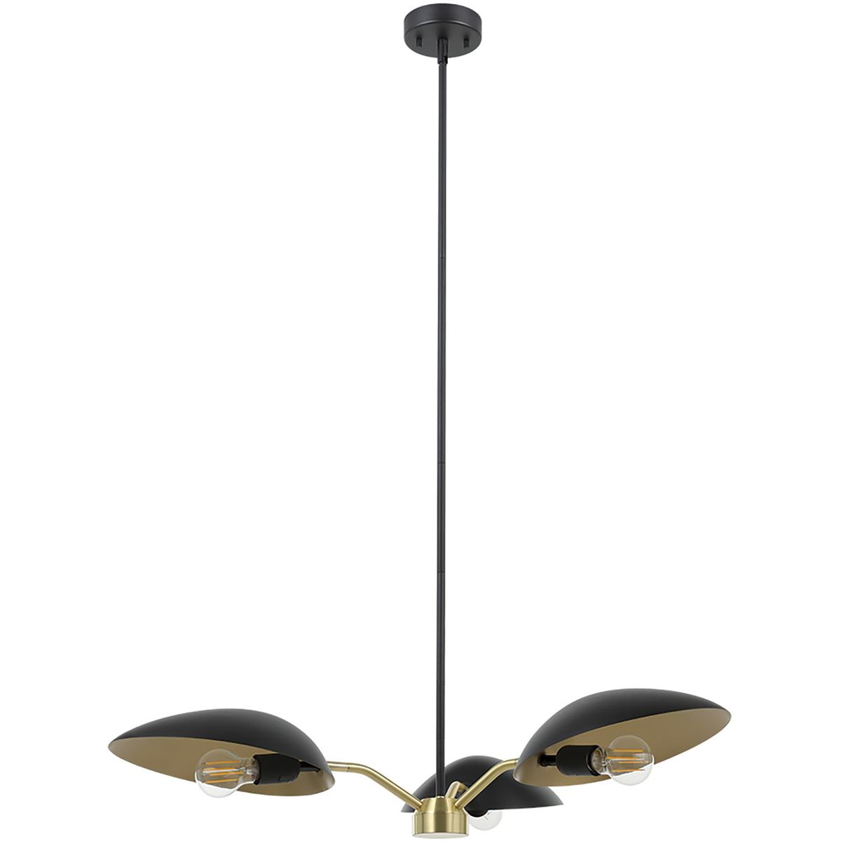 Eglo 205764A Lindmoor 3 Light 36.22 inch Black Chandelier Ceiling Light