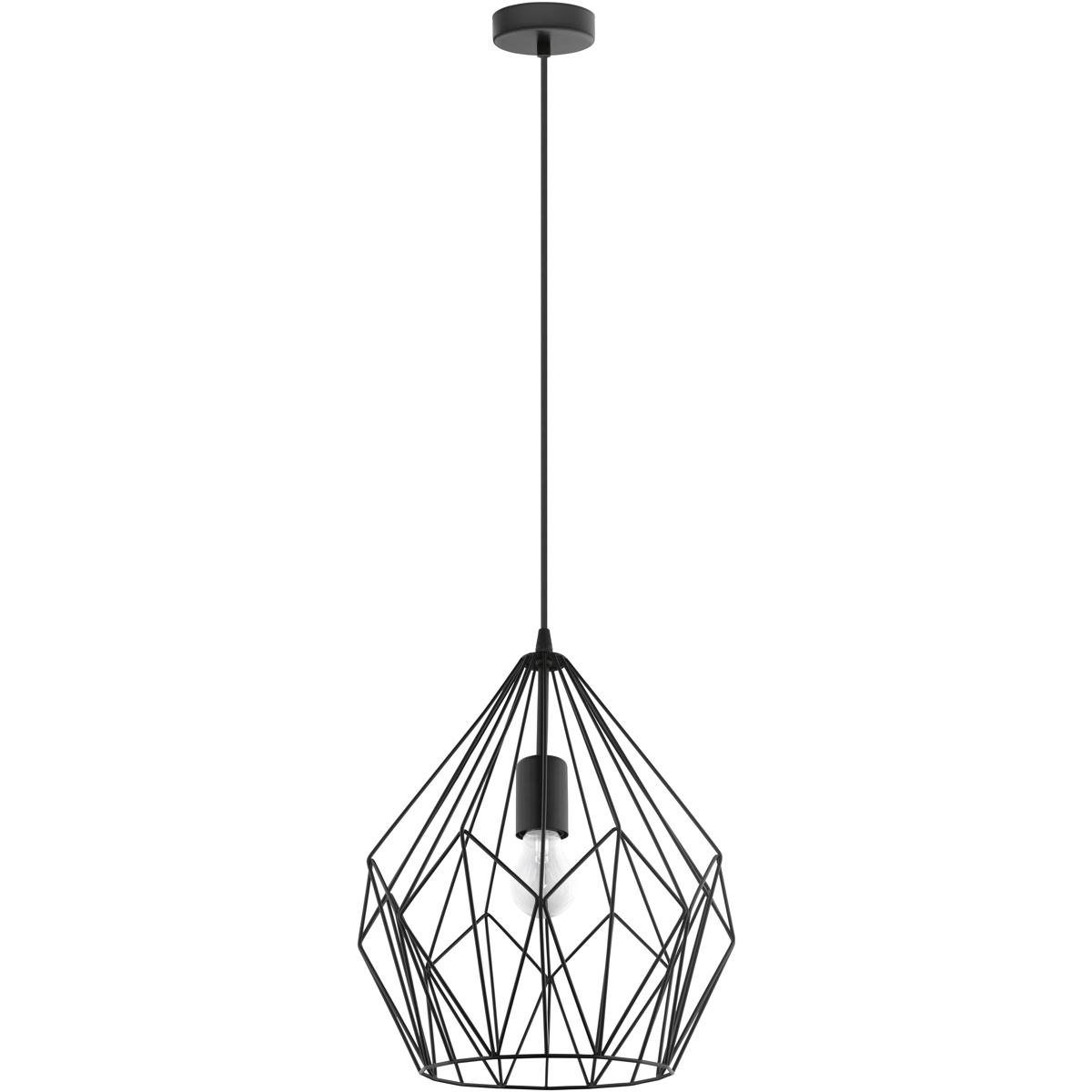 Eglo 49257A Carlton 1 Light 11.89 inch Matte Black Pendant Ceiling Light
