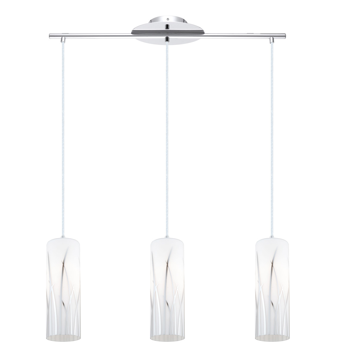 Eglo 92741A Rivato 3 Light 27.75 inch White and Chrome Pendant Ceiling Light