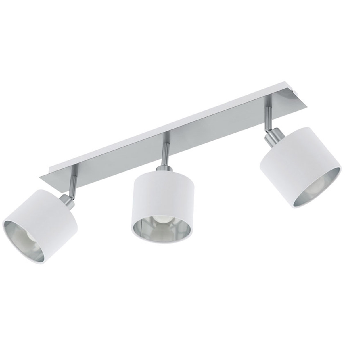 Eglo 97534A Valbiano 3 Light 120 Satin Nickel and White Track Light Ceiling Light