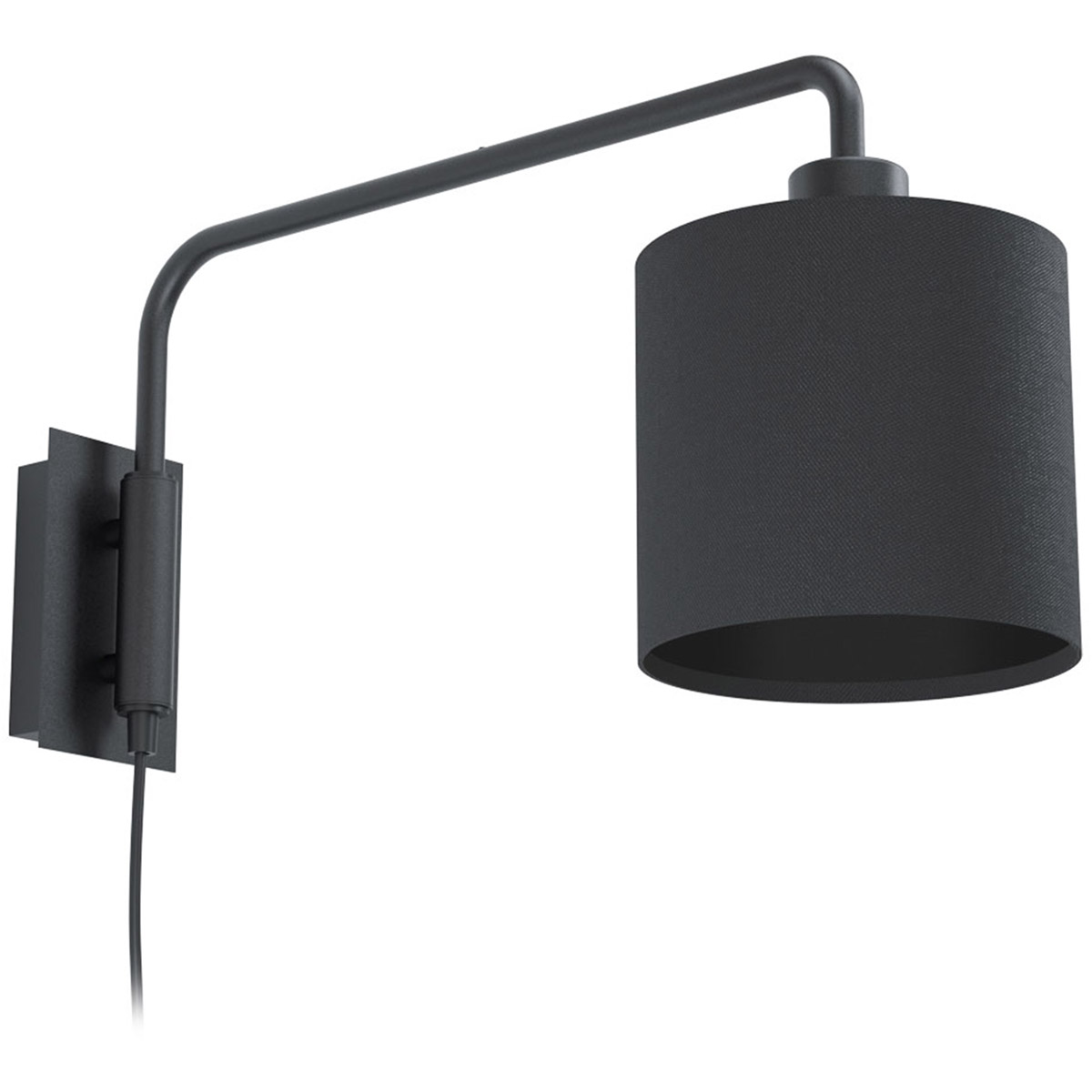 Eglo 99348A Saiti 1 1 Light 6.3 inch Matte Black Wall Sconce Wall Light, Plug-in