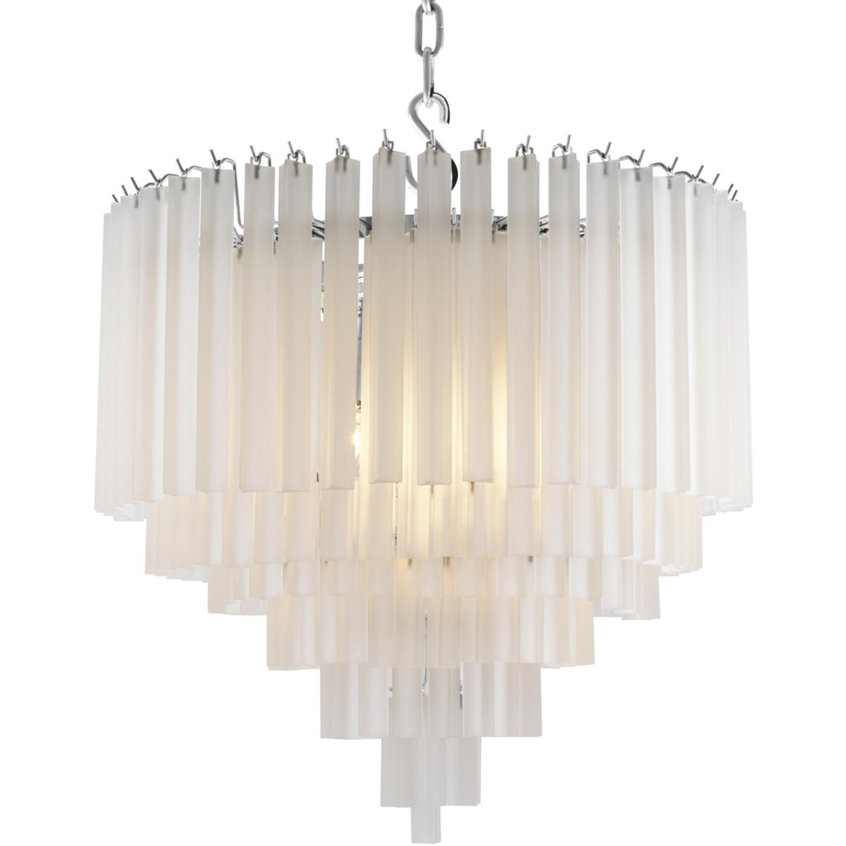 Eichholtz Chandelier Nova â Nickel Luxury Fixture with Frosted Glass Droplets